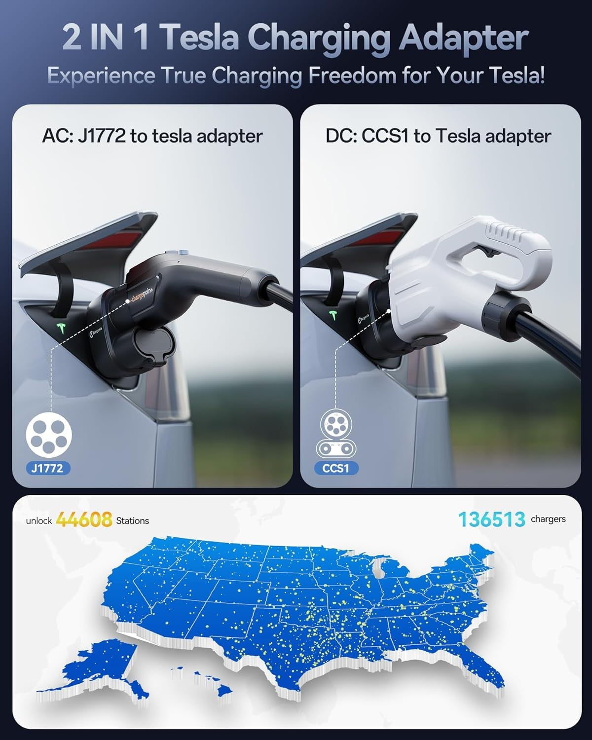 2In1 CCS & J1772 to Tesla Adapter